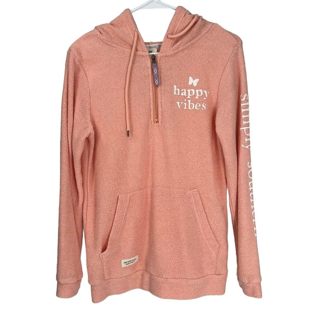Simply Southern Coral Terry Pullover Size Small